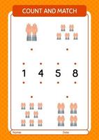 Count and match game with praying. worksheet for preschool kids, kids activity sheet vector