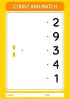 Count and match game with arabic lantern. worksheet for preschool kids, kids activity sheet vector