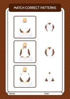 Match pattern game with arabian. worksheet for preschool kids, kids activity sheet vector