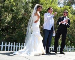 LOS ANGELES APR 14 - Karla Mosley, Mark Steines, Lawrence Zarian at the Home and Family Celebrates Bold and Beautiful s 30 Years at Universal Studios Back Lot on April 14, 2017 in Los Angeles, CA photo