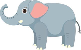 Cute elephant in flat cartoon style vector