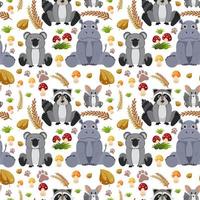 Cute animals seamless pattern vector