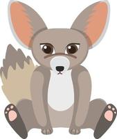 lindo zorro fennec en estilo plano vector