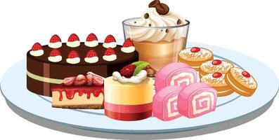 Sweet bakery dessert with strawberry vector