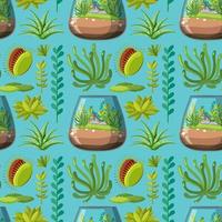 Various plants seamless pattern vector