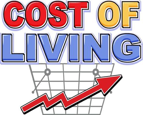 Cost of living isolated word text