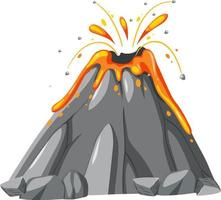 volcán con lava en estilo de dibujos animados vector