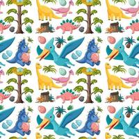 Cute dinosaur seamless pattern vector