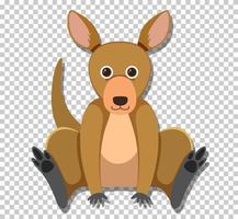 Cute kangaroo in flat cartoon style vector