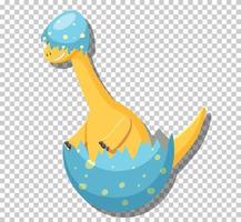 Cute dinosaur in cracked egg vector