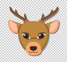 Cute deer head in flat cartoon style vector