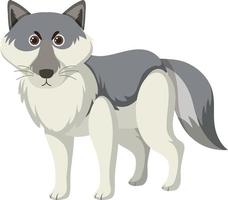 Cute wolf in flat cartoon style vector