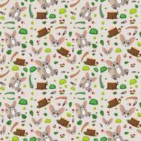 Cute fennec fox seamless pattern vector