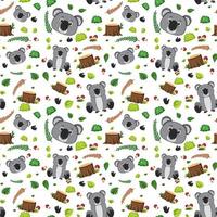 Koala cute animal seamless pattern vector