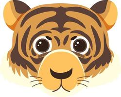 Tiger head in flat style vector