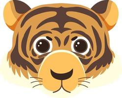 cabeza de tigre en estilo plano vector