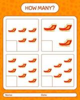 How many counting game with santa's sleigh. worksheet for preschool kids, kids activity sheet