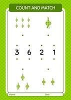 Count and match game with ketupat. worksheet for preschool kids, kids activity sheet vector