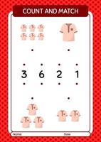 Count and match game with moslem shirt. worksheet for preschool kids, kids activity sheet vector