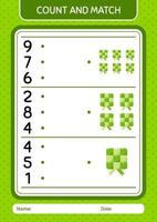 Count and match game with ketupat. worksheet for preschool kids, kids activity sheet vector