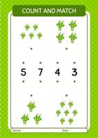 Count and match game with ketupat. worksheet for preschool kids, kids activity sheet vector