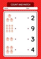 Count and match game with moslem shirt. worksheet for preschool kids, kids activity sheet vector