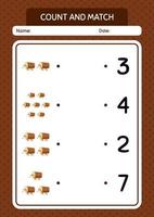 Count and match game with bedug drum. worksheet for preschool kids, kids activity sheet vector