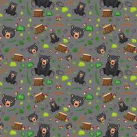 Black bear seamless pattern vector