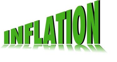 Inflation green font logo vector