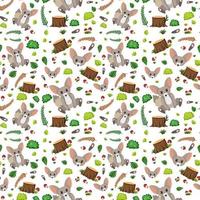 Fennec fox cute animal seamless pattern vector