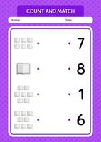 Count and match game with quran. worksheet for preschool kids, kids activity sheet vector