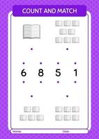 Count and match game with quran. worksheet for preschool kids, kids activity sheet vector