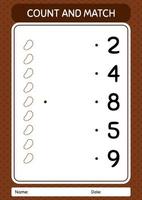 Count and match game with prayer beads. worksheet for preschool kids, kids activity sheet vector