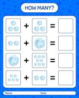 How many counting game with full moon. worksheet for preschool kids, kids activity sheet vector