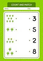 Count and match game with ketupat. worksheet for preschool kids, kids activity sheet vector
