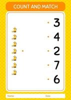 Count and match game with arabic teapot. worksheet for preschool kids, kids activity sheet vector