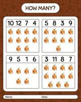 How many counting game with house. worksheet for preschool kids, kids activity sheet vector