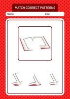 Match pattern game with quran. worksheet for preschool kids, kids activity sheet vector