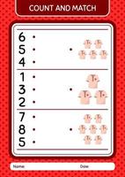 Count and match game with moslem shirt. worksheet for preschool kids, kids activity sheet vector