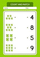 Count and match game with ketupat. worksheet for preschool kids, kids activity sheet vector