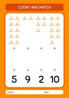 Count and match game with praying. worksheet for preschool kids, kids activity sheet vector