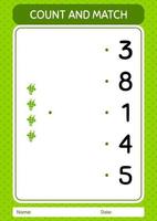 Count and match game with ketupat. worksheet for preschool kids, kids activity sheet vector