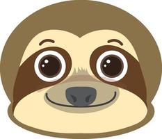 Cute sloth head in flat style vector