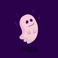 Cute ghost who is stressed with the situation vector