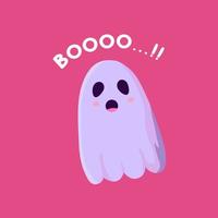 Cute ghost is trying to scare you vector