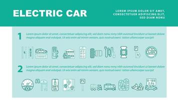 Electric Car Vehicle Landing Header Vector