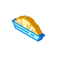 croissant postre icono isométrico ilustración vectorial vector