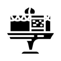 delicious cake dessert glyph icon vector illustration