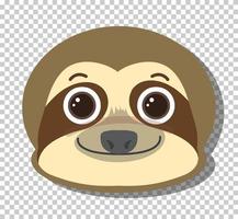 Cute sloth head in flat cartoon style vector