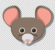 Cute mouse head in flat cartoon style vector